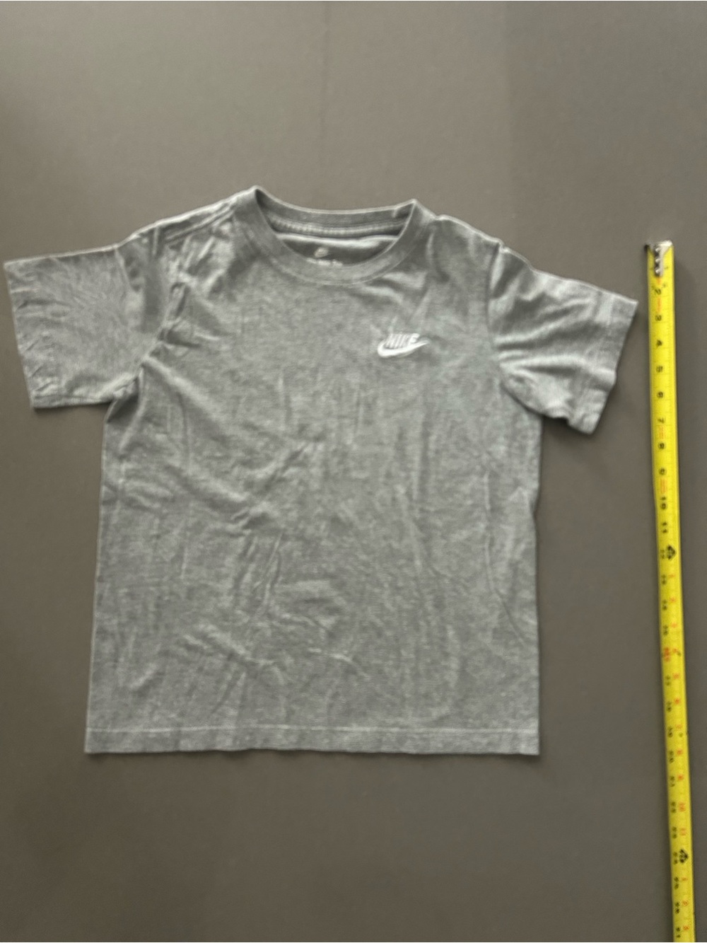 Nike Gray Kids Short Sleeve Tee with White Logo